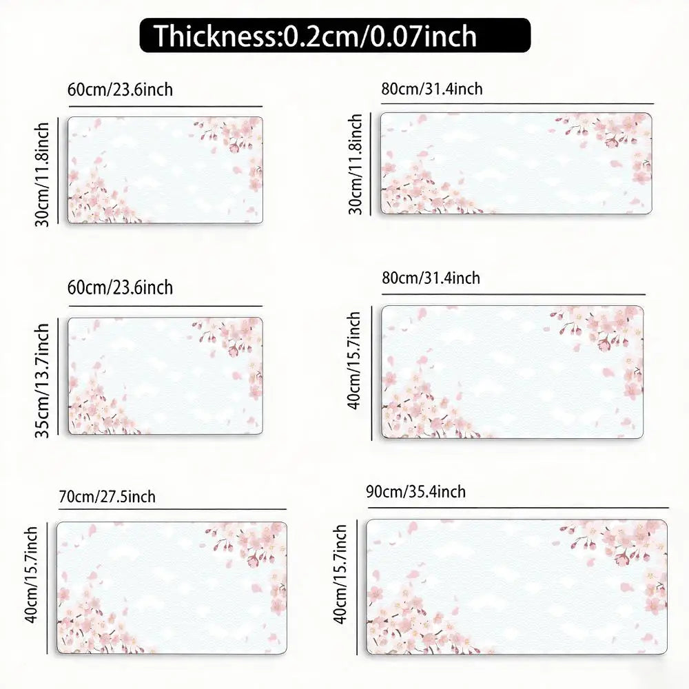 Blue Cherry Blossoms Mousepad Home Computer Table Large Pc Mouse Pad Art Sakura Keyboard Mause Rug Desk Mat Offices Accessories