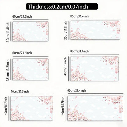 Blue Cherry Blossoms Mousepad Home Computer Table Large Pc Mouse Pad Art Sakura Keyboard Mause Rug Desk Mat Offices Accessories