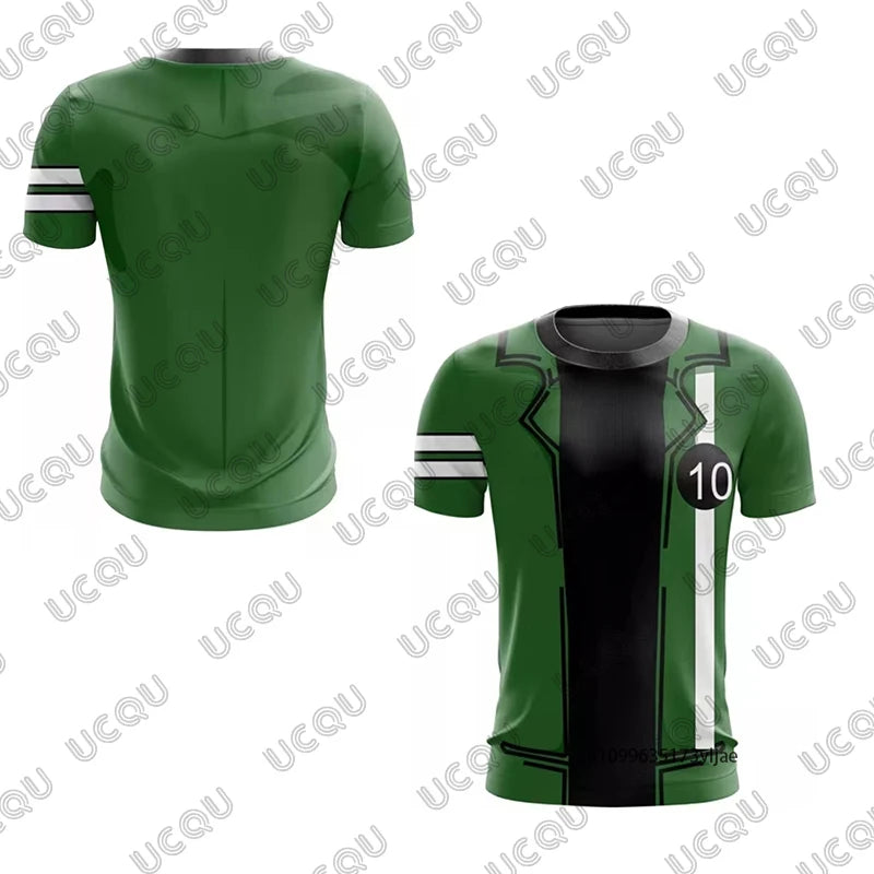 2025 Anime Omnitrix Ben10 Cosplay T-shirts Ben Tennyson Cartoon Print Summer Men Women Tees Casual Short Sleeve Y2k Kids Tops