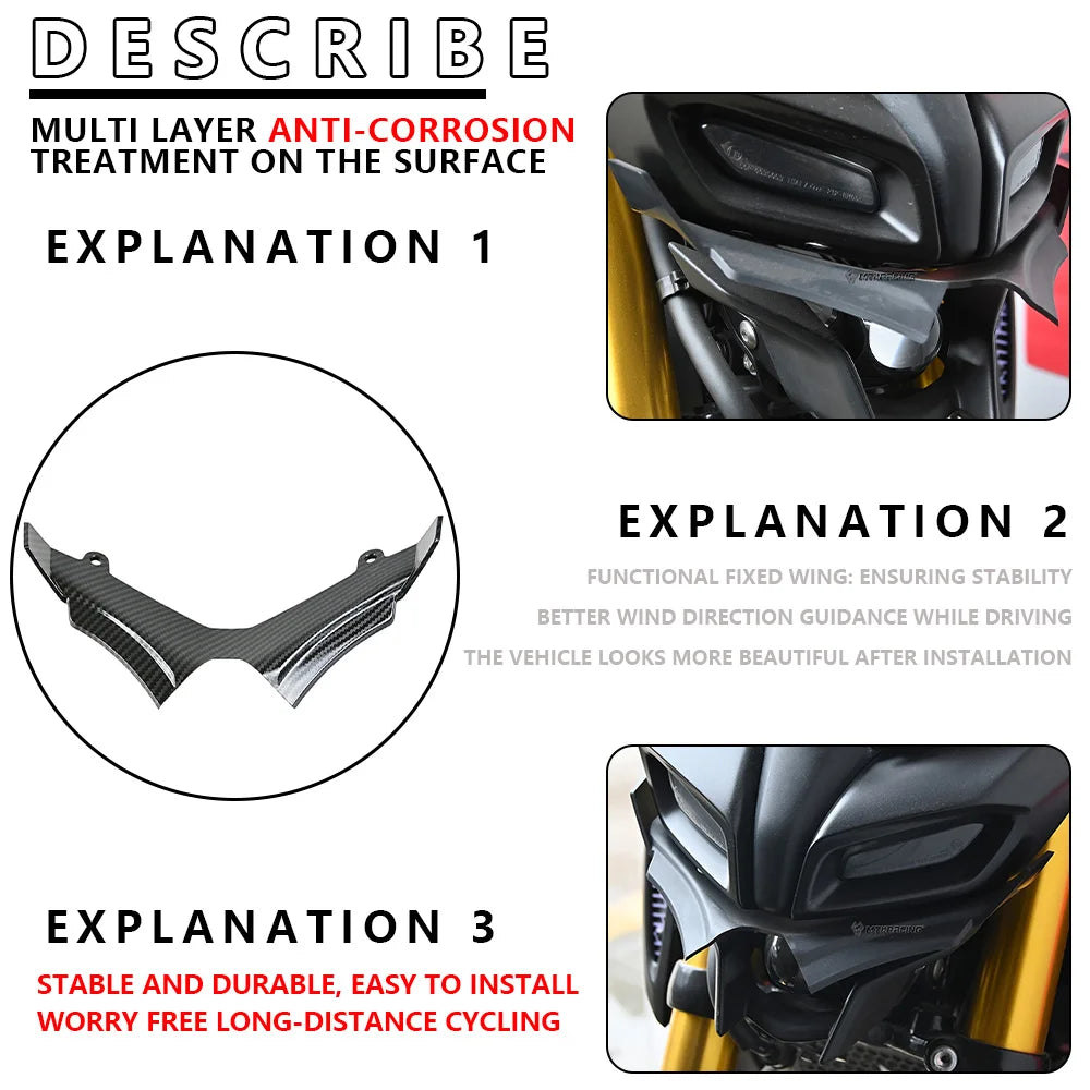 Motorcycle Fairing For YAMAHA Accessories Lower Wing Cover Protector MT-15 MT-125 Deflector Nose Cone Wing Extension Cover Cowl