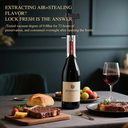 Electric Wine Aerator 3-in-1 Wine Extractor Built-in Pourer and Decanter Wine Preservation System Vacuum Seal Keeps Wine Fresh