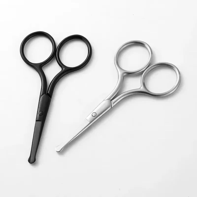 1Pc Stainless Steel Nose Hair Mini Small Scissors Eyelash Facial Hair Straight Round Tip For Eyebrows Nail Beard Manicure Makeup
