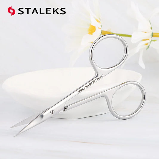 STALEKS SC-31-1 Russian Nail Scissors High Quality Stainless Steel Eyebrow Scissors Trim Nose Hair Makeup Scissor Manicure Tools