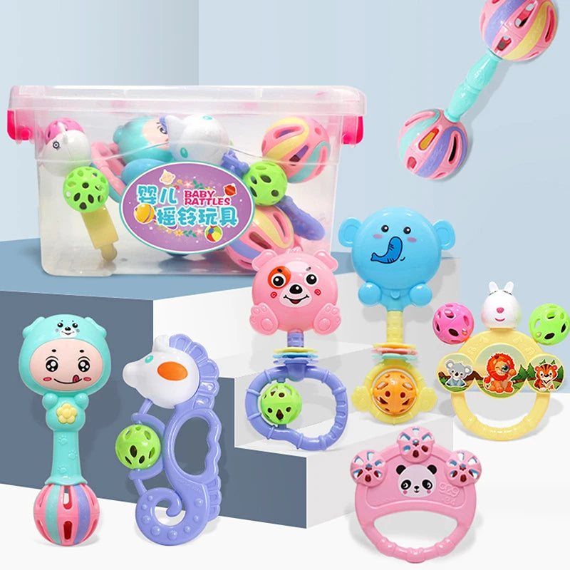 1/7PCS Newborn Sensory Teether Baby Development Games Baby Rattles Toys Educational Infant Toy For 0 6 12 Months