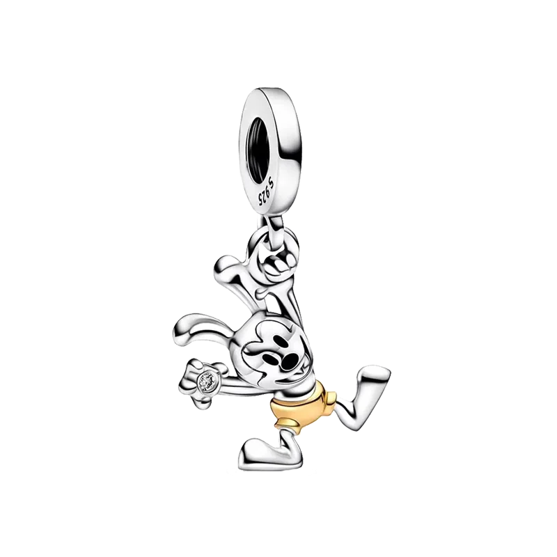 Disney Plata De Ley 925 Silver Charm Monster Activity Flowers Pendant Beads Original Women Bracelets Bangles DIY Jewelry Gift