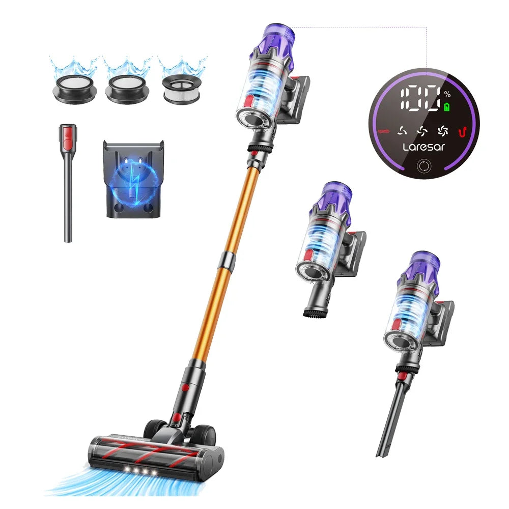 Laresar v7 Cordless Vacuum Cleaner 500W 50KPA Suction Power Handheld smart Home appliance Dust Cup Removable Battery