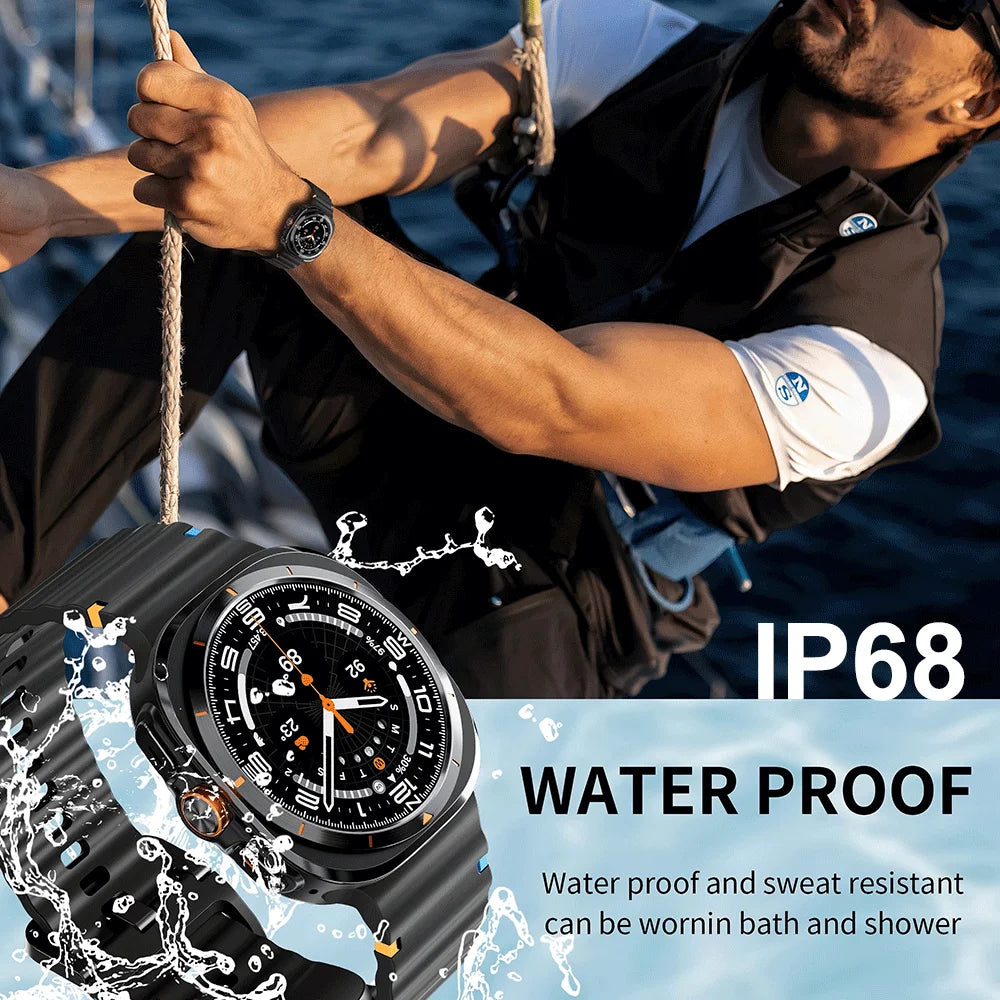 Smart Watch 8 Ultra 2025 Color Matching GPS Compass Smart Watch BT call NFC IP68 Waterproof 4GB Health monitoring Reduction 100%