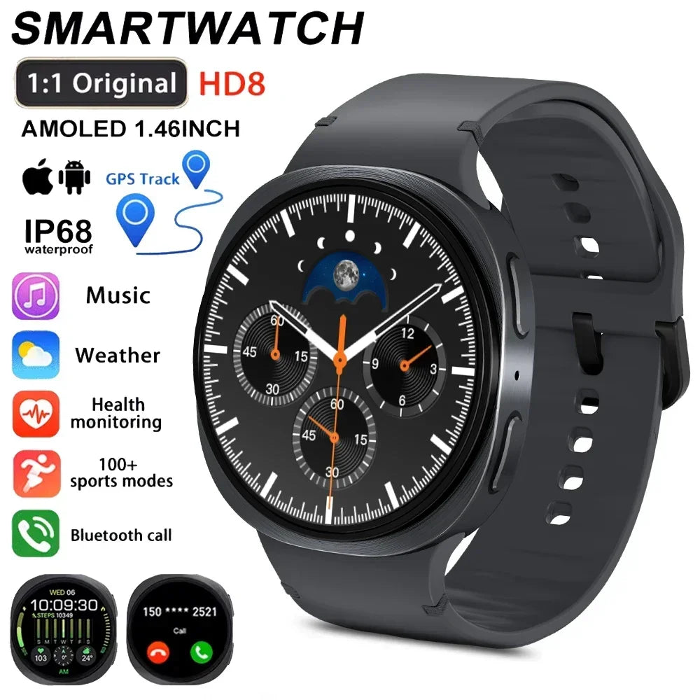 2026 New HD8 Smart Watch 1.46" Al Assistant SOS Sports Mode Heart Rate Women’s Health IP68 Waterproof Bluetooth Call Smart Watch
