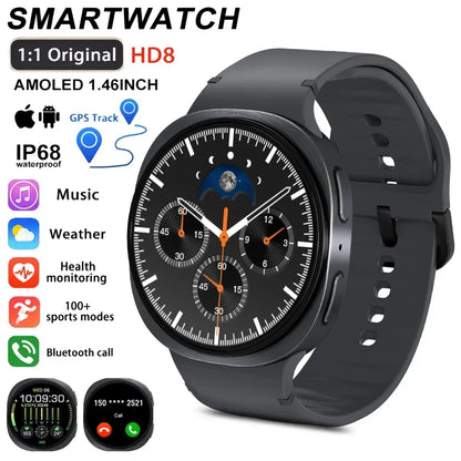 2026 New HD8 Smart Watch 1.46" Al Assistant SOS Sports Mode Heart Rate Women’s Health IP68 Waterproof Bluetooth Call Smart Watch