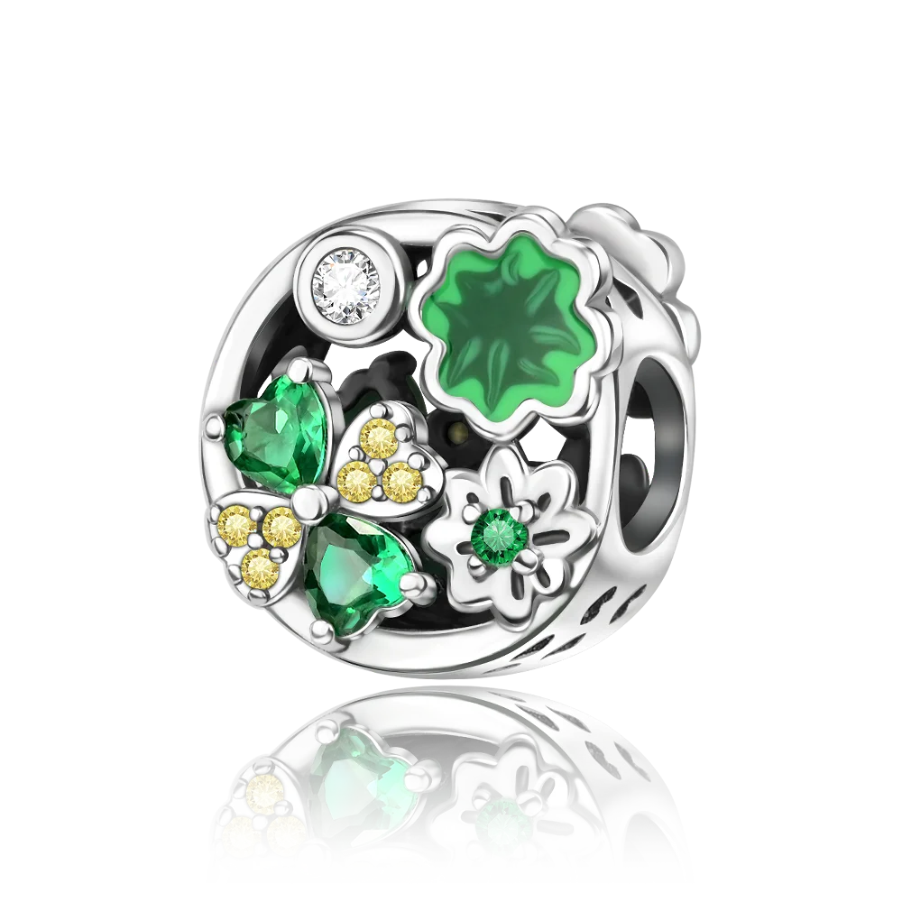 Lucky Clover Series Bead 925 Sterling Silver Original Charms Fit Pendant Charm Bracelet Dangle for Women DIY Fine Jewelry Making