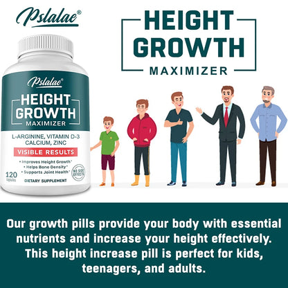 Natural Height Growth Maximizer for Kids, Teens and Adults Zinc and Calcium Increase Peak Height Supplement Bone Strength