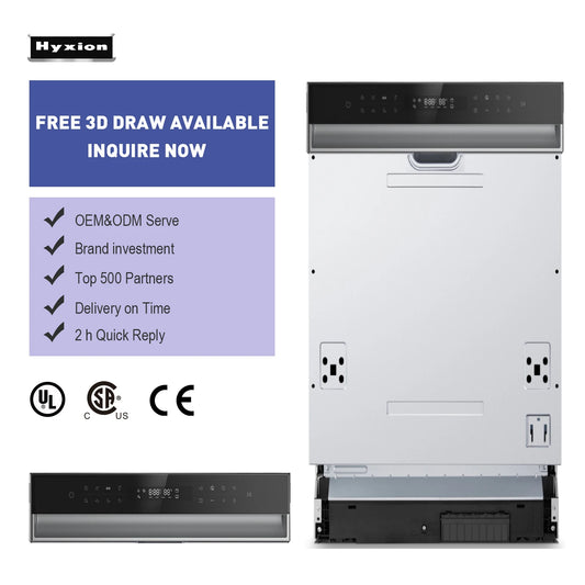 Hyxion Smart Kitchen Appliances ECO Built In 45cm Integrated Guangdong Washing Machine Dishwasher