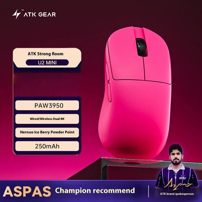 New Atk Lietong U2 Lightweight Wireless Bluetooth Mouse For Gaming Computer Office Ergonomic Design Triple Mode Specialty Mouse