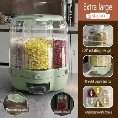 Moisture Proof Rice Bucket Rotating Sealed Grain Bucket Storage Box Practical Storage Box Kitchen Household Kitchen Products