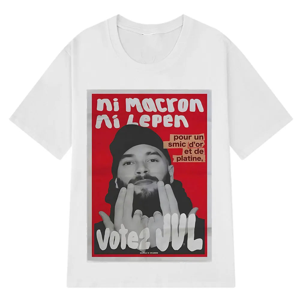 French Rapper Vote JUL Fashion Graphics T-shirts Men Women Hip-hop T-shirt Short-sleeved Casual Oversized T Shirt Streetwear