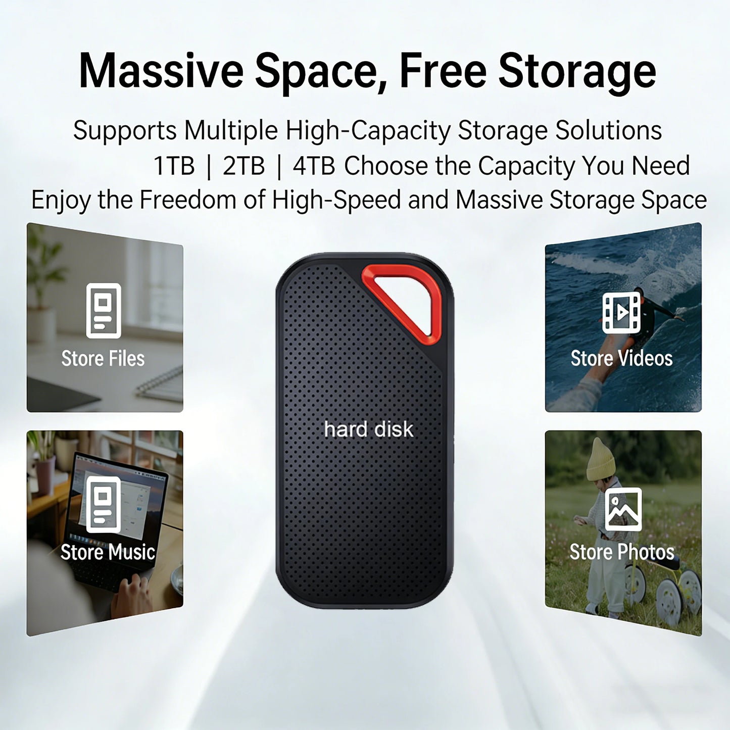 External Hard Drive E81 Shockproof Design Hard Disk Portable Solid State Drive For High Speed Storage Device For Laptop PC