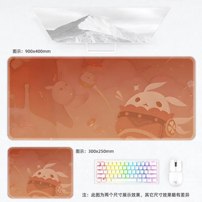 Genshin Impact Postcard Mouse Pad Large Custom Computer Keyboard Game Pads Home Office Desktop Mat