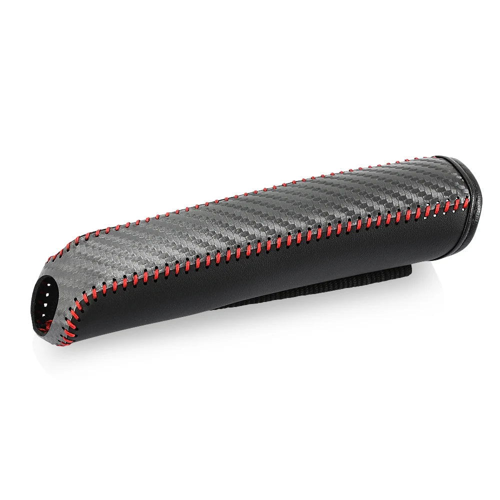 Carbon Fiber Car Leather Handbrake Cover Protective Sleeve Hand Brake Protection Car Interior Accessories