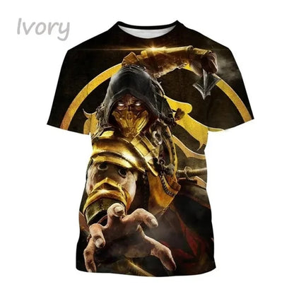 Summer Hot Selling Mortal Kombat Game 3D Print T Shirt Short Sleeve Street Style Cool Men's Casual T-Shirt Tees Male Streetwear