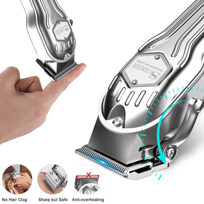 Surker Electric Hair Trimmer Set with a Barber Cape Suitable for Barber Home-appliance LCD Digital Display Scissors Hair Clipper