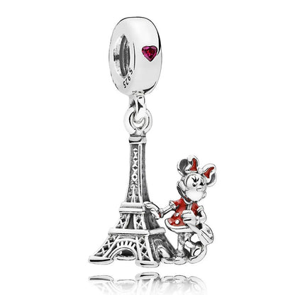 2025 New Disney Beautiful Princess Dress Bead Pendant 925 Silver Suitable for European Original Bracelet DIY Exquisite Jewelry