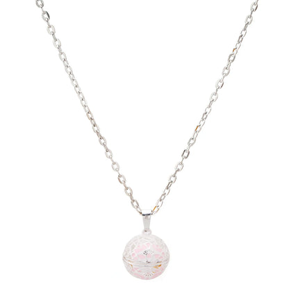 Gradient Cloisonne Aromatherapy Hollow Cage Necklace Essential Oil Diffuser Locket Pendant Music Ball Simple Women Jewelry Gift