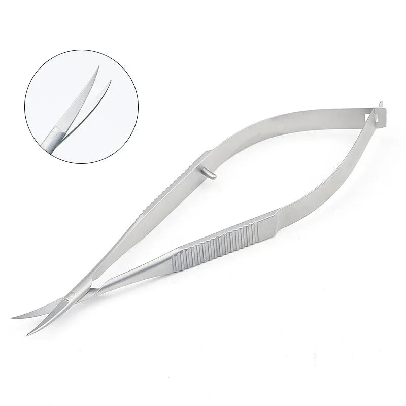 1pc Professional Nail Dead Skin Remover Stainless Steel Eyebrow Scissors Durable Curved Cross-Tail Design Nail Care Beauty Tools