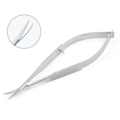 1pc Professional Nail Dead Skin Remover Stainless Steel Eyebrow Scissors Durable Curved Cross-Tail Design Nail Care Beauty Tools