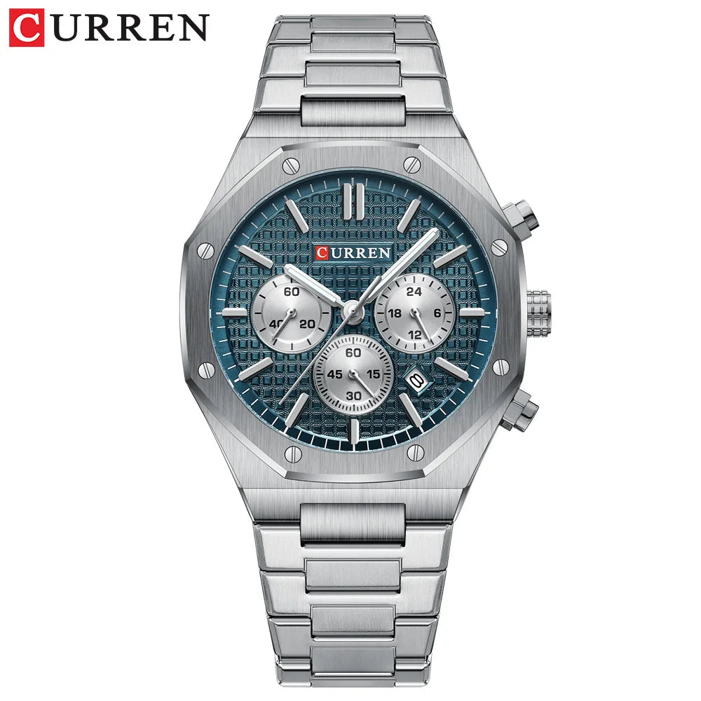 Curren 8440 Men's Business Quartz Watch Six-Hand Round Calendar Multifunctional Waterproof Wristwatch