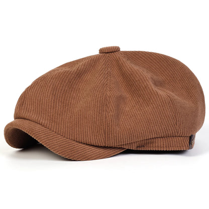 Unisex Corduroy Newsboy Caps Men British Painters Hats Spring and Autumn Berets Hip Hop Berets