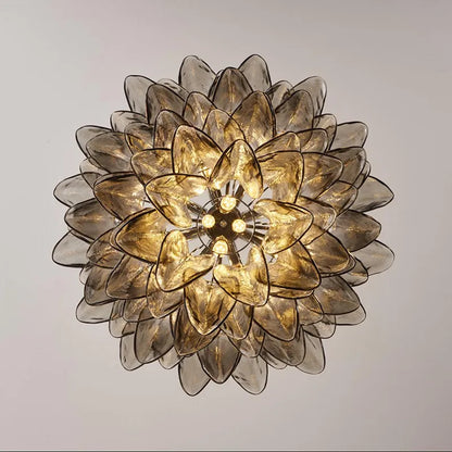 Murano Gray Glass Artistic Shell Design Indoor Led Chandelier Lamps For Bedroom Living Dining Room Home Decor Lighting