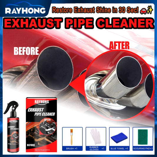Car Exhaust Pipe Cleaner Metal Polish Rust Remover 120ml Kit Motorcycle Maintenance Tool Automotive Detail Spray Restore Shine