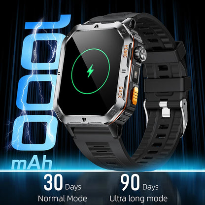 Smart Watch 2.01 Inch Screen Bluetooth Call 1000mAh Voice Assistant Watch Sport Fitness 3ATM Waterproof Smartwatch For Men 2025