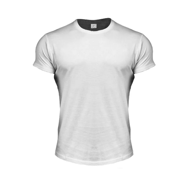 New Men's Casual Printed Short-sleeved Summer Cotton Moisture Wicking and Breathable T-shirt Outdoor Sports Fitness Top