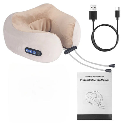 Electric Neck Shiatsu Massager U Shaped Pillow infrared Heat Vibration 3D Kneading Massage Shoulder Cervical Pain Relief Fatigue