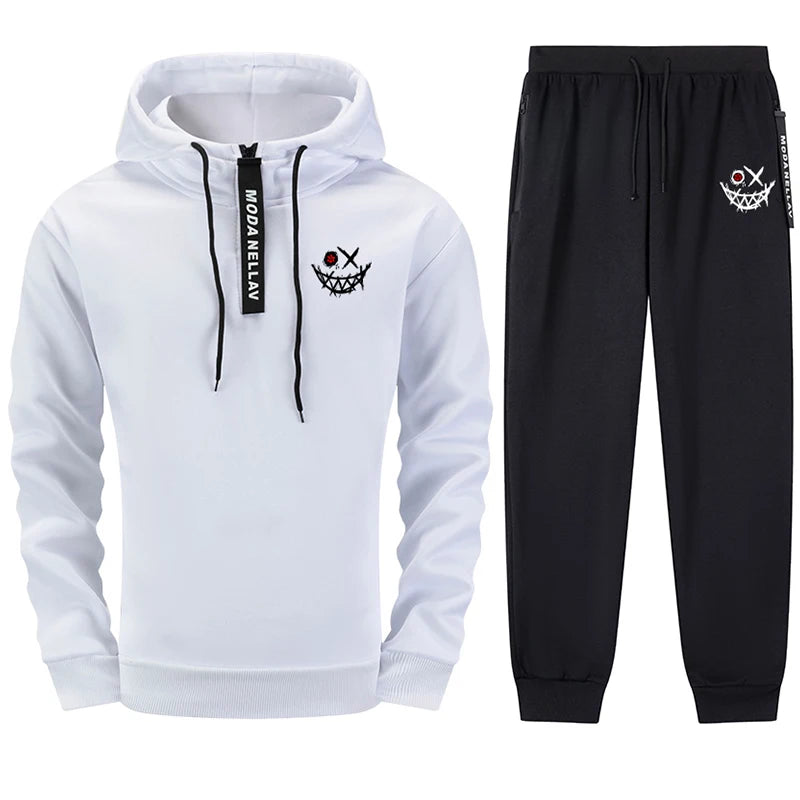 2025 New Arrival Men's Sportswear Zipper Hoodie + Pants Urban Casual Fashion Sweatshirt Outfit Autumn Winter Training Sport Suit