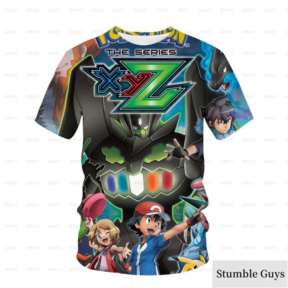 Pokemon 3D T-shirt for Boys and Children T-shirt Pikachu Cartoon Cool T-shirt for Boys and Girls Fashion Men Women Street Tee