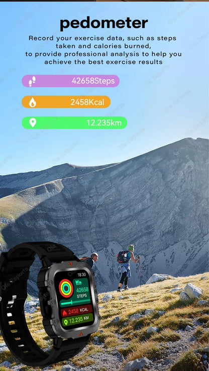 Smart Watch With Flashlight Function, Wireless Calls, Health Monitor，Message Reminders, Suitable For Iphone And Android Phones