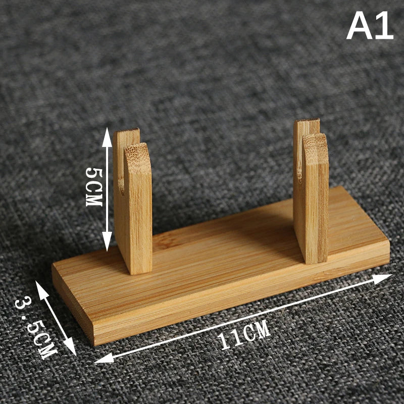 Chinese Durable Base Bamboo Folding Hand Fan Display Stand Folding Hand Fan Stand Display Holder Home Decoration