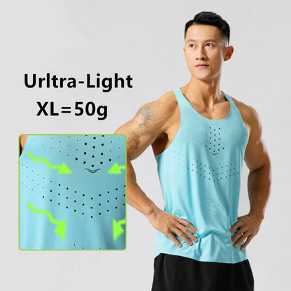 Men Women Athletics Tank Tops Track Field Running Vest Ultra Light Speed Sport Marathon Fitness Guys Sleeveless Shirts Clothing