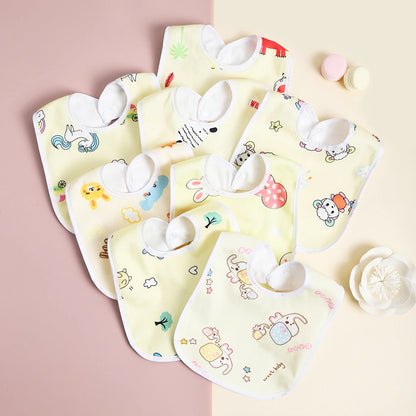 Random 4/6/8/10PCS Baby Bibs Cotton Waterproof Bib Children Feeding Clothes Protection Kids Toddler Scarf for Newborns Boys Girl