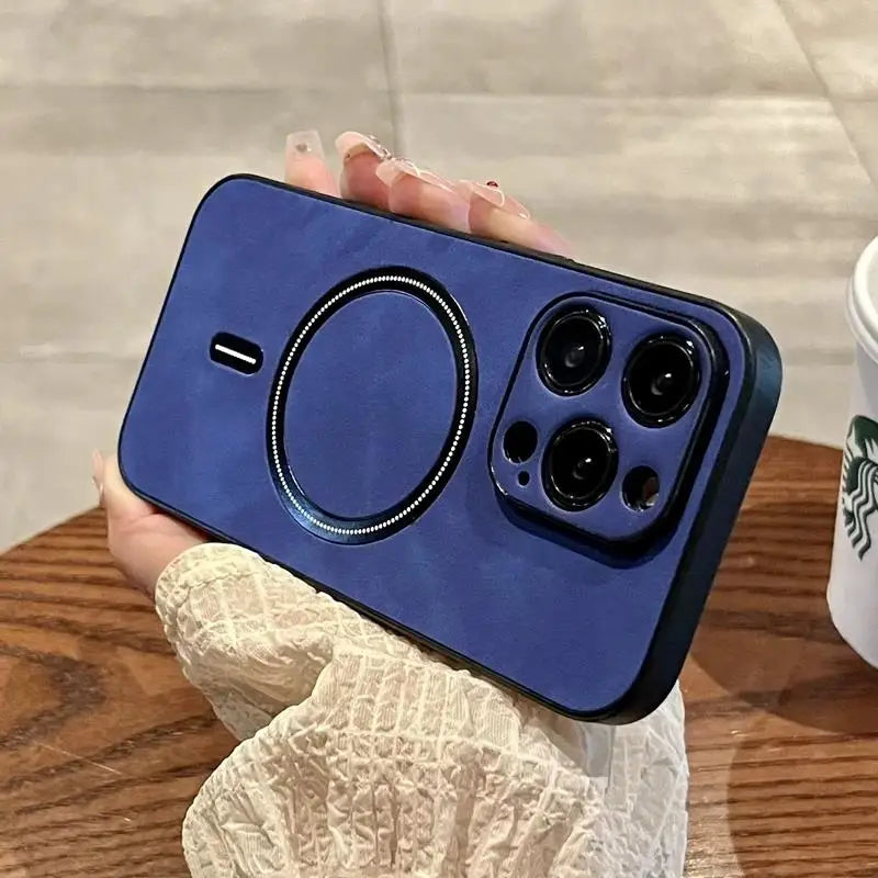Luxury Wireless Charging Magnetic Cortex Phone Case For iPhone 11 12 13 14 15 16 Pro Max Plus X Xs XR Magsafe Bumper Cover