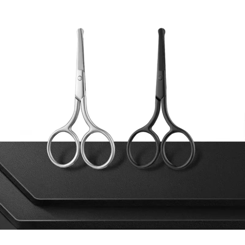 1Pc Stainless Steel Nose Hair Mini Small Scissors Eyelash Facial Hair Straight Round Tip For Eyebrows Nail Beard Manicure Makeup