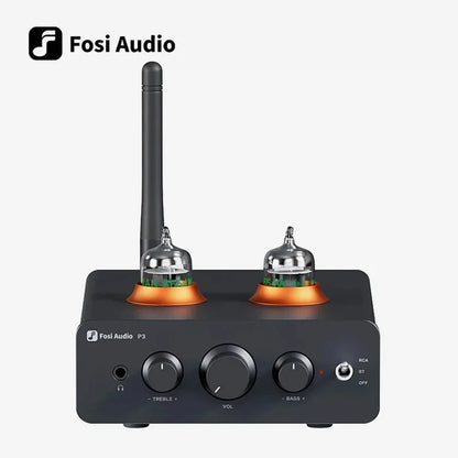Fosi Audio P3 Bluetooth Tube Amplifier HiFi Stereo Preamplifier Valve Vacuum with Treble & Bass Tone Control For Home Speaker