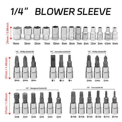 Motorcycle Repair Tool Kit 1/4-Inch Socket Set Car Repair Tool Ratchet Torque Wrench Combo Auto Repairing Set Mechanic Tools
