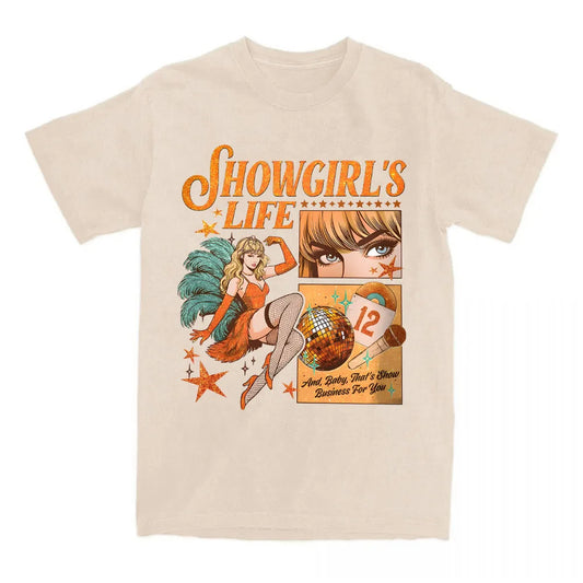 Women Tees The Life of A Showgirl Graphic T-shirt Casual Short Sleeve Tshirts for Female Unisex Streetwear Print T Shirt