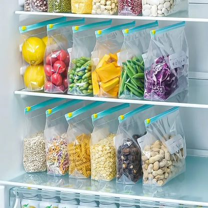 45pcs Reusable Food Storage Bags,Leak-Proof,Freshness-Keeping, Ideal for Fruits, Grains, Vegetables, and Meat,Essential Kitchen