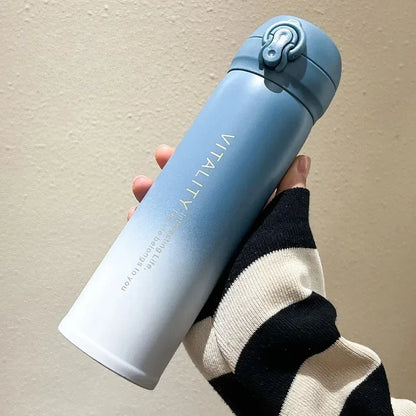 304 Stainless Steel Thermal Bottle Gradient Color Flip Lid Portable Vacuum Cup for Outdoor Hiking Halloween Christmas Gift