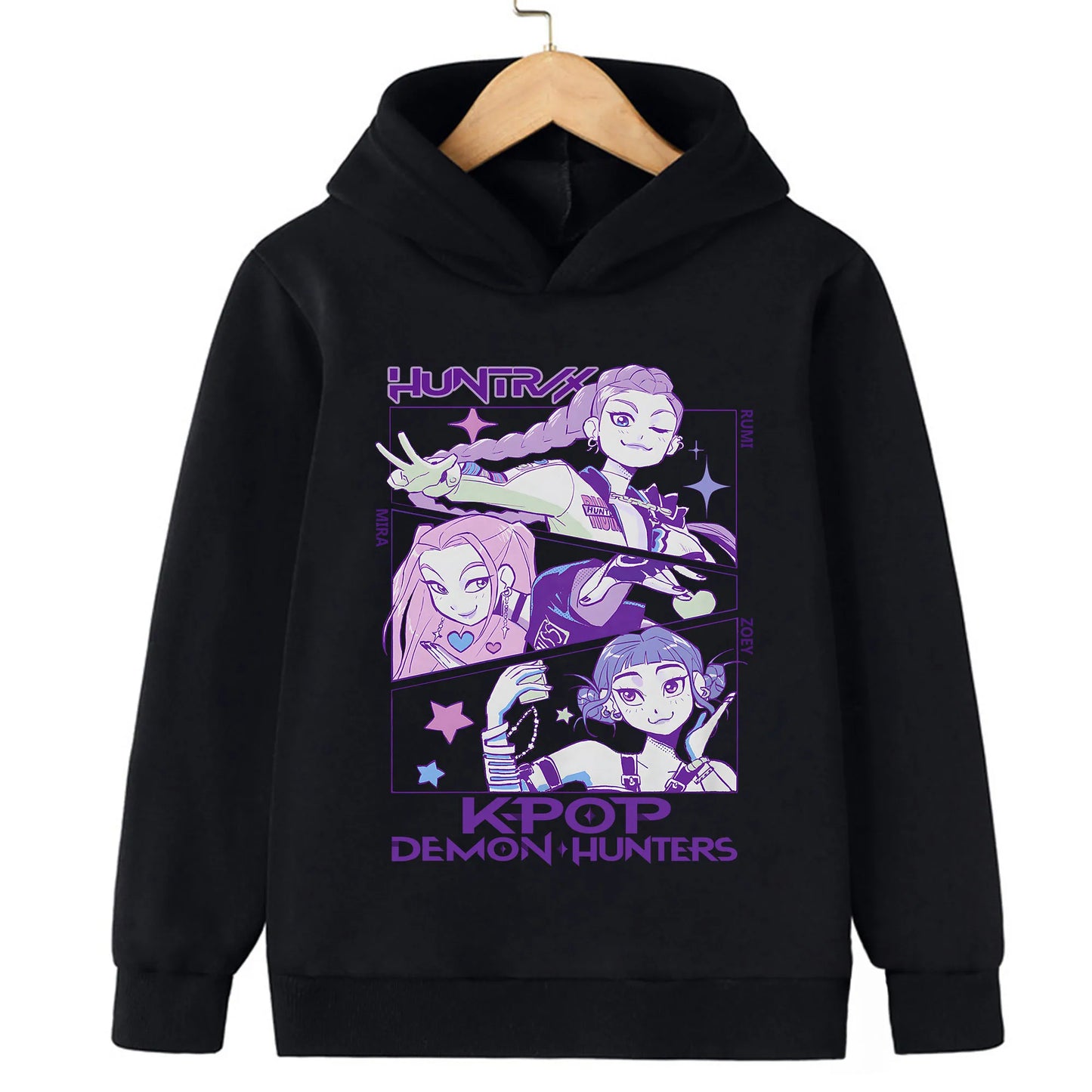 2025 Movie KPop Demon Hunters Cartoon Girls Boys Hoodies Children's Korean Wave Print Fashion Casual Tops Casual Girls Clothing