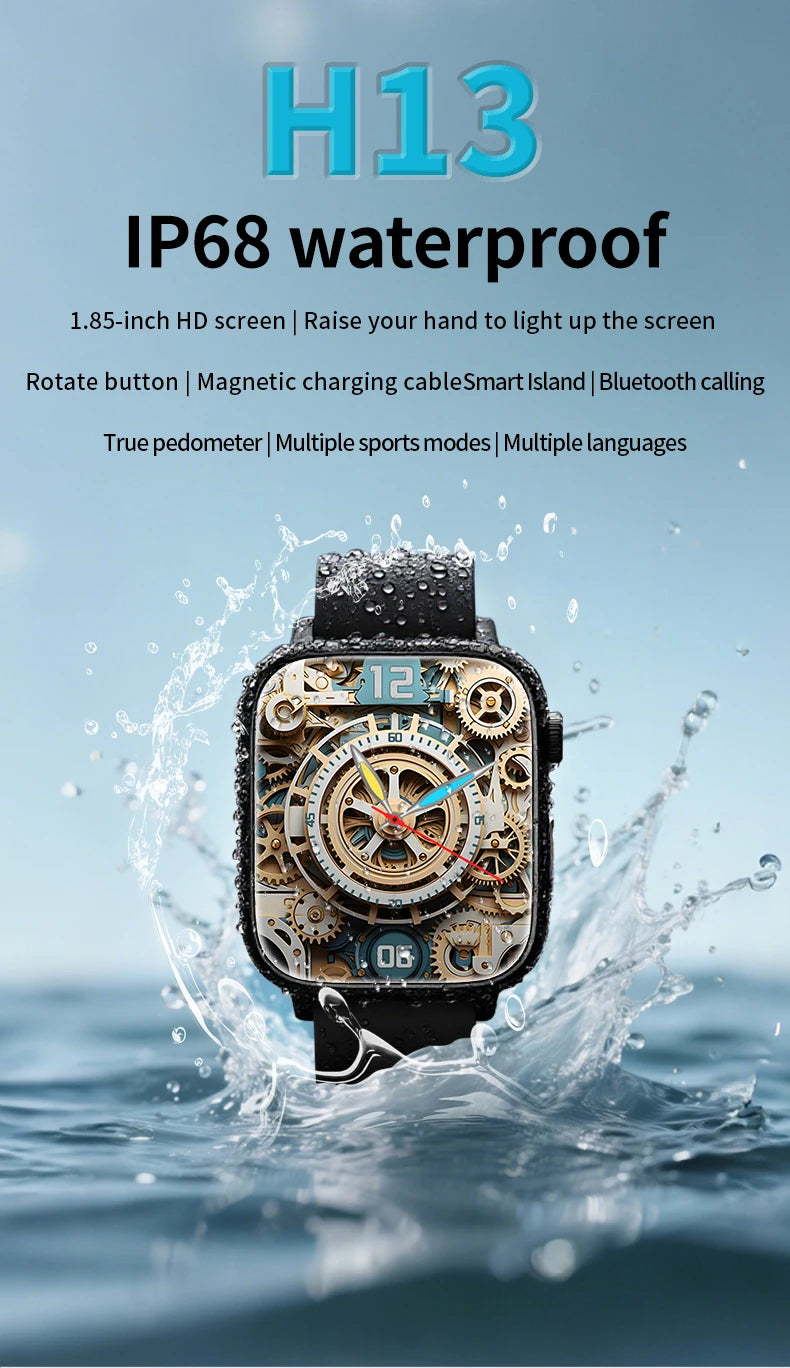 2025 New Smart Watch Women 1.85 inch Screen Customized Dial IP68 Waterproof Smart Watch Men Bluetooth Talk Fashion Bracelet